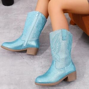 Big Girl Stylish Blue Western Boots for Women